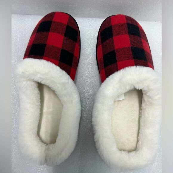 Women's Faux-Fur-Trim Hoodback Boxed Slippers, - Picture 3 of 5